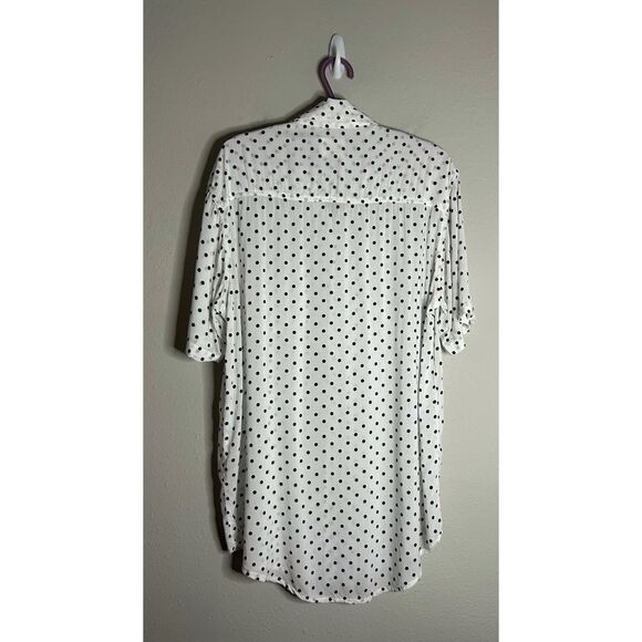 The People Vs. Polka Dot Tunic Length Button Down Shirt - Picture 3 of 11